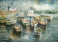 Abdul Hayee, 22 x 30 inch, Watercolor on Paper, Seascape Painting, AC-AHY-053